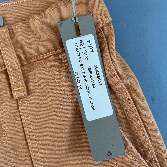 NWT Hudson Utility Faye Ultra High Rise Clay Orange Bootcut Crop Pants - Picture 4 of 6